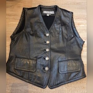 Genuine Leather Moto Vest Small